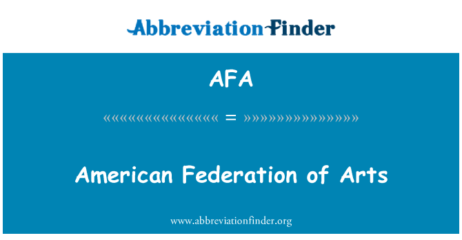 AFA: American Federation of Arts