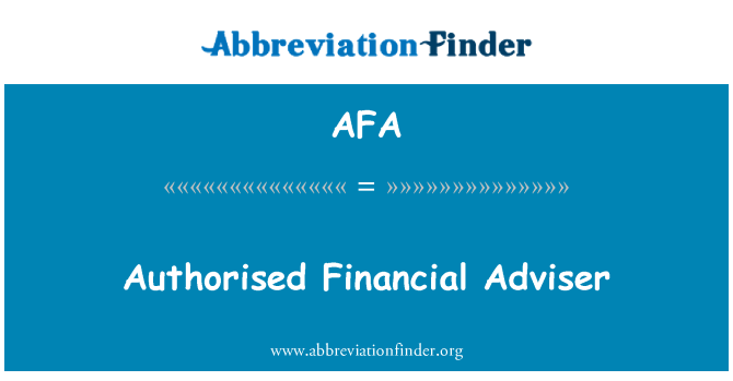 AFA: Authorised Financial Adviser