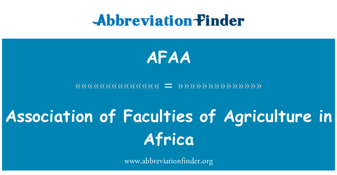 AFAA: Assoċjazzjoni tal-fakultajiet ta ' l-agrikoltura fl-Afrika
