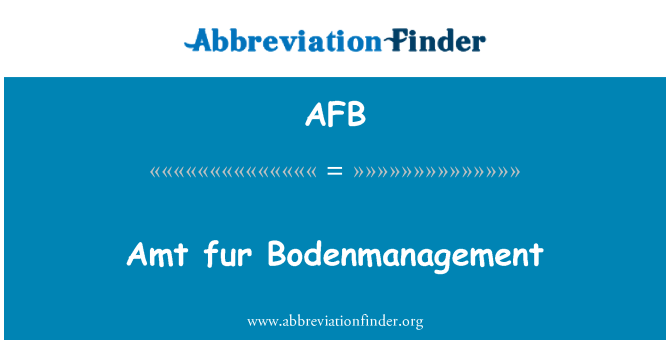AFB: Amt pil Bodenmanagement