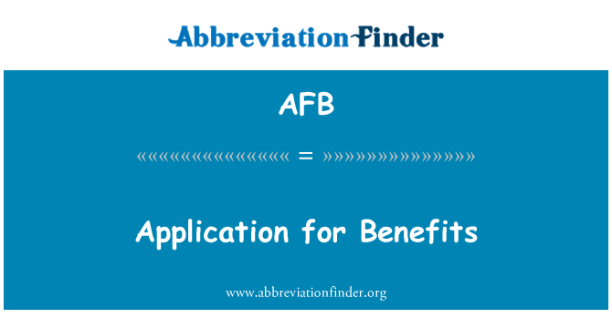 AFB: Applikazzjoni għall-benefiċċji