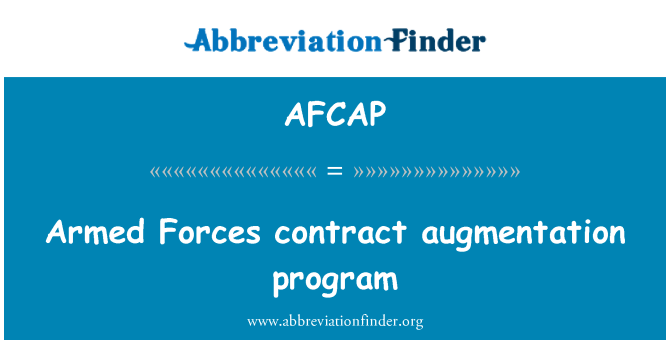 AFCAP: Anmase/sere kò fòs lame augmentation pwogram