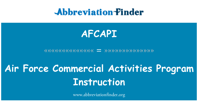 AFCAPI: Istruzione di programma attività commerciali di aeronautica