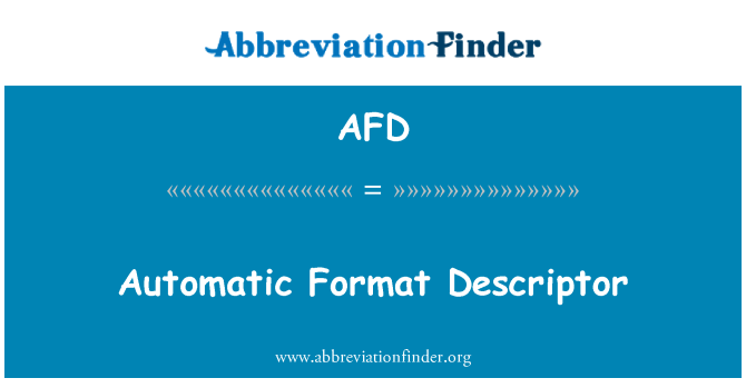 AFD: Otomatik biçimi tanımlayıcısı