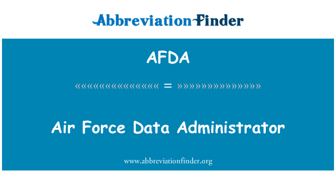 AFDA: Pentadbir Data tentera udara
