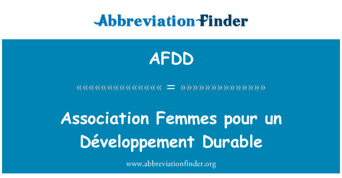 AFDD: Asosyasyon Femmes vide un Développement dirab