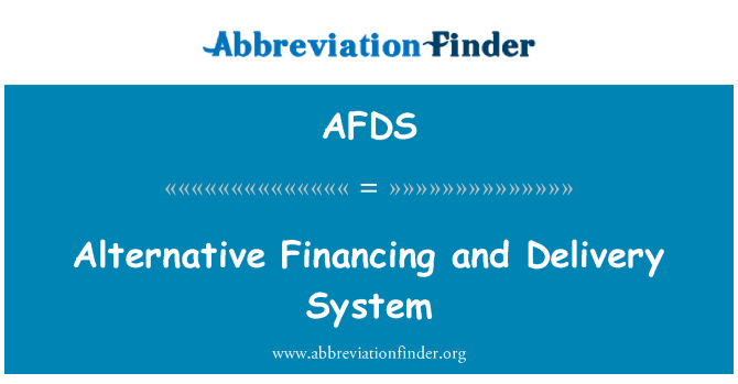AFDS: Altènativ finansman Et sistèm