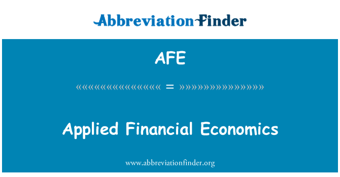 AFE: Économie financière appliquée