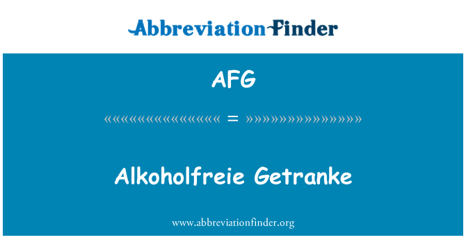 AFG: Alkoholfreie Getranke