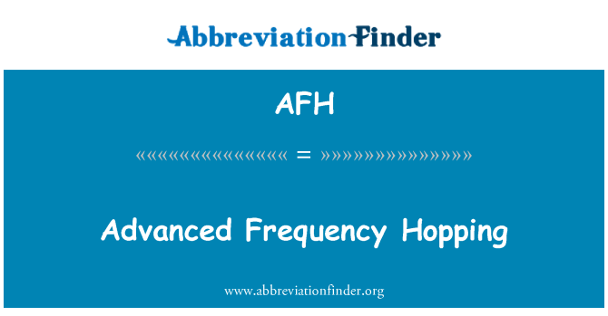 AFH: Napredno frekvenčnih skokov