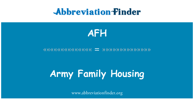 AFH: Alloggiamento di famiglia Armata