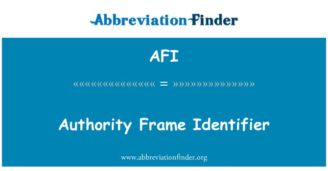 AFI: Identificador de Frame de autoridade