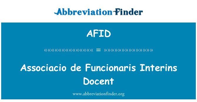 AFID: Associacio de Funcionaris Interins Docent