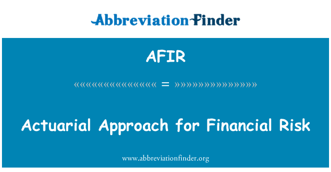 AFIR: Pojistně matematická přístup k finanční riziko