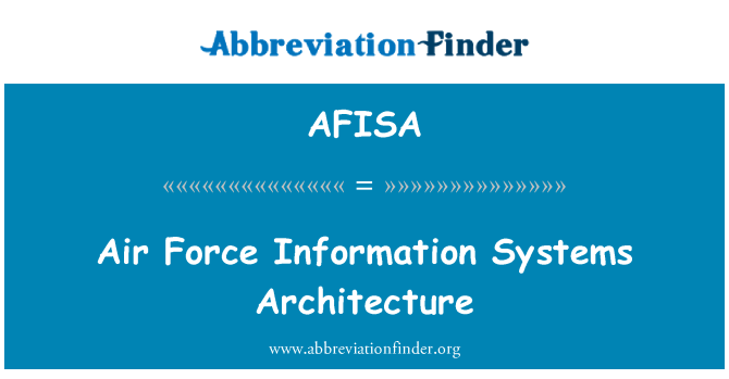 AFISA: Letectvo informačná architektúra systémov