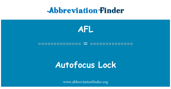 AFL: Autofocus zámok
