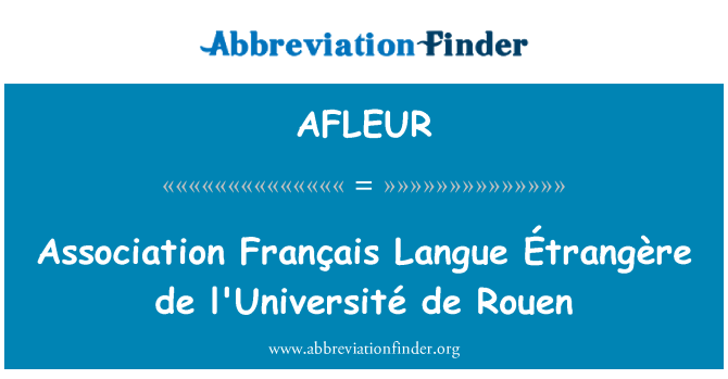 AFLEUR: Asosyasyon svp Langue Étrangère de l'Université de Rouen