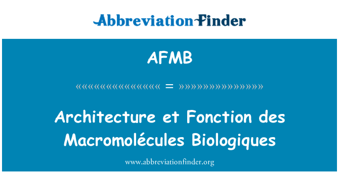 AFMB: אדריכלות et des Fonction Macromolécules Biologiques