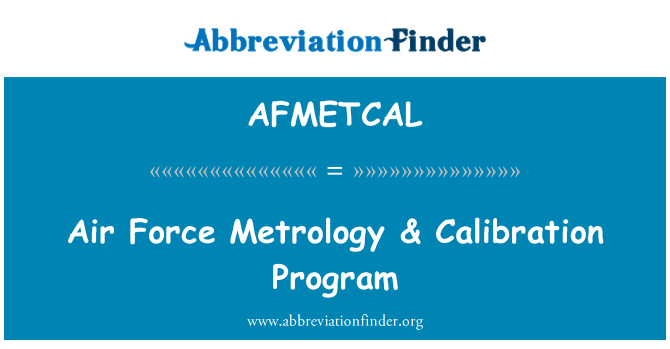AFMETCAL: Letectvo metrologie & programu pro kalibraci