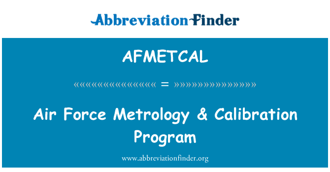 AFMETCAL: Air Force metrologia & programma di calibrazione