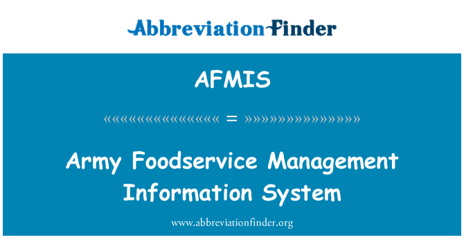 AFMIS: Armádní potravinářských služeb manažerský informační systém