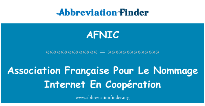 AFNIC: Asociaţiei Française Pour Le Nommage Internet En este