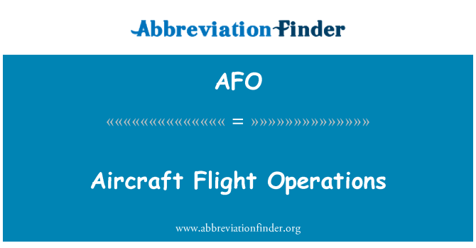 AFO: Gaisa kuģa lidojuma operācijas