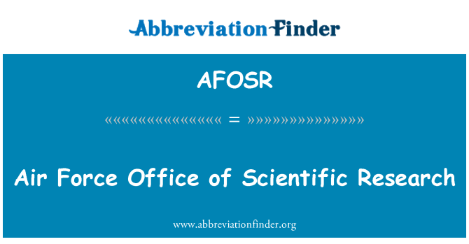 AFOSR: 空军科学研究办公室