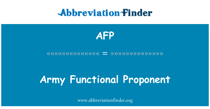 AFP: Armee funktsionaalne pooldaja