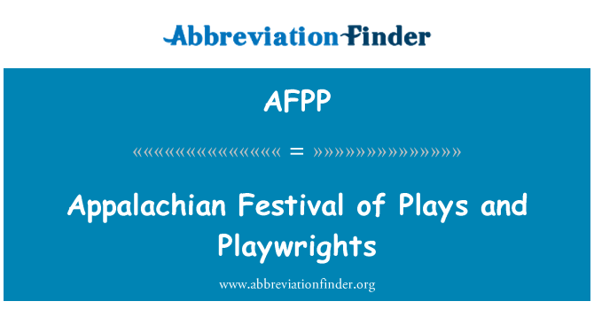 AFPP: Festival Appalachian m u Playwrights