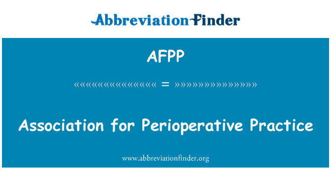 AFPP: การเชื่อมโยงฝึก Perioperative