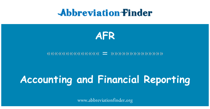 AFR: Contabilísticas e relato financeiro