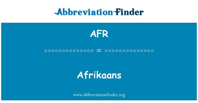 AFR: Afrika