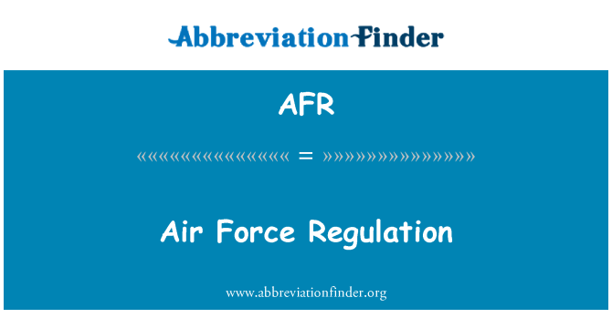 AFR: תקנה חיל האוויר