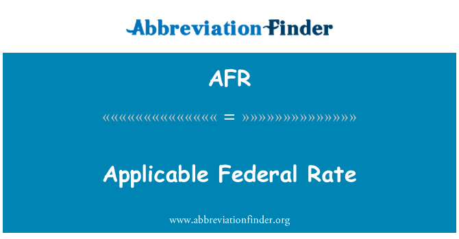 AFR: Tasso federale applicabile