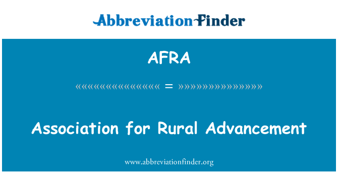 AFRA: Associazione per l'avanzamento rurale