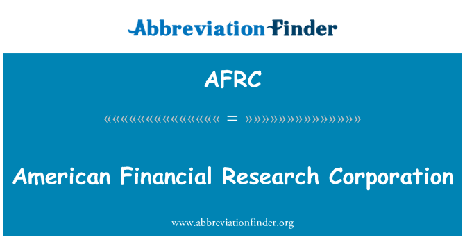 AFRC: Société américaine de recherche financière