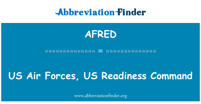 AFRED: 米国の空軍、米国の準備コマンド