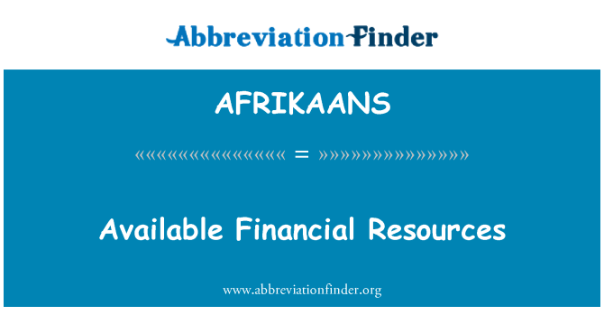 AFRIKAANS: Resous ki disponib finansye yo