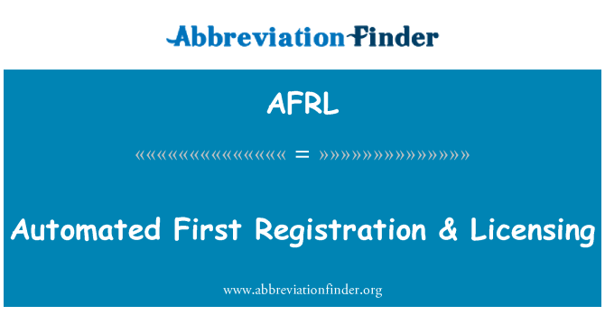 AFRL: Automatique rejistrasyon pou premye & Licences