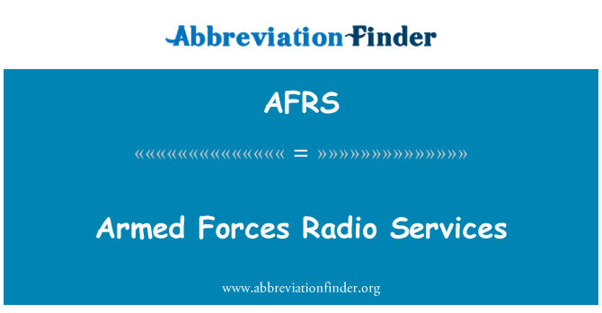 AFRS: Services de Radio des Forces armées