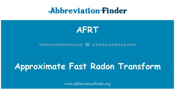 AFRT: Približati hitro Radon transformacija