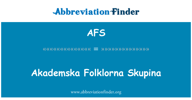 AFS: Akademska Folklorna Skupina