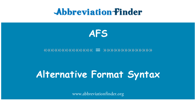 AFS: Cú pháp thay thế định dạng