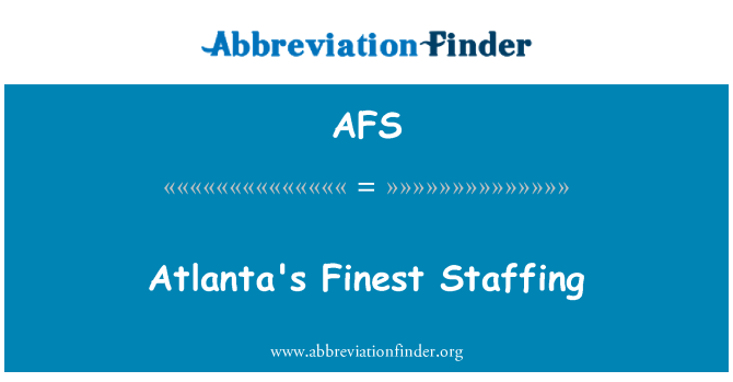 AFS: Атланта фина персонал