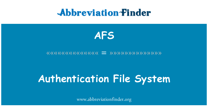 AFS: System ffeiliau dilysu