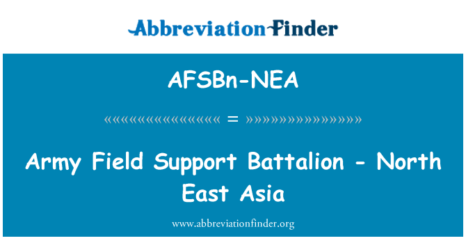 AFSBn-NEA: Fyddin maes cymorth bataliwn-Gogledd ddwyrain Asia