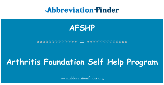 AFSHP: Artrită Foundation auto-ajutor programul