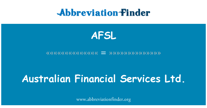 AFSL: Αυστραλιανή Financial Services Ltd.