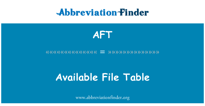 AFT: جدول الملفات المتوفرة